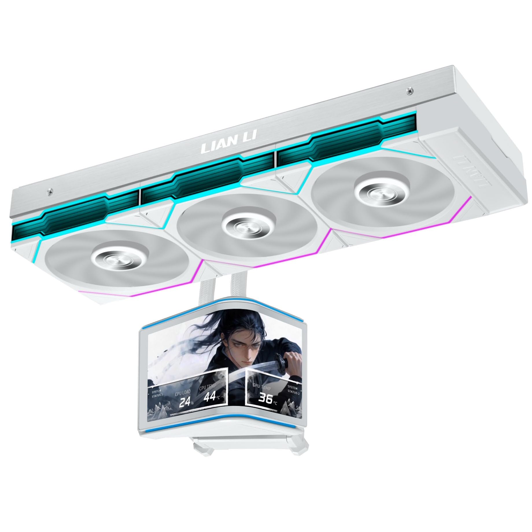 Lian Li HydroShift II OLED Curved 360TL All In One CPU Cooler 360mm - White