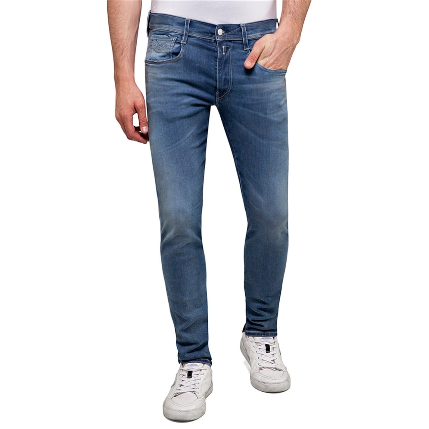 Replay Herren Jeans Anbass Slim-Fit mit Power Stretch