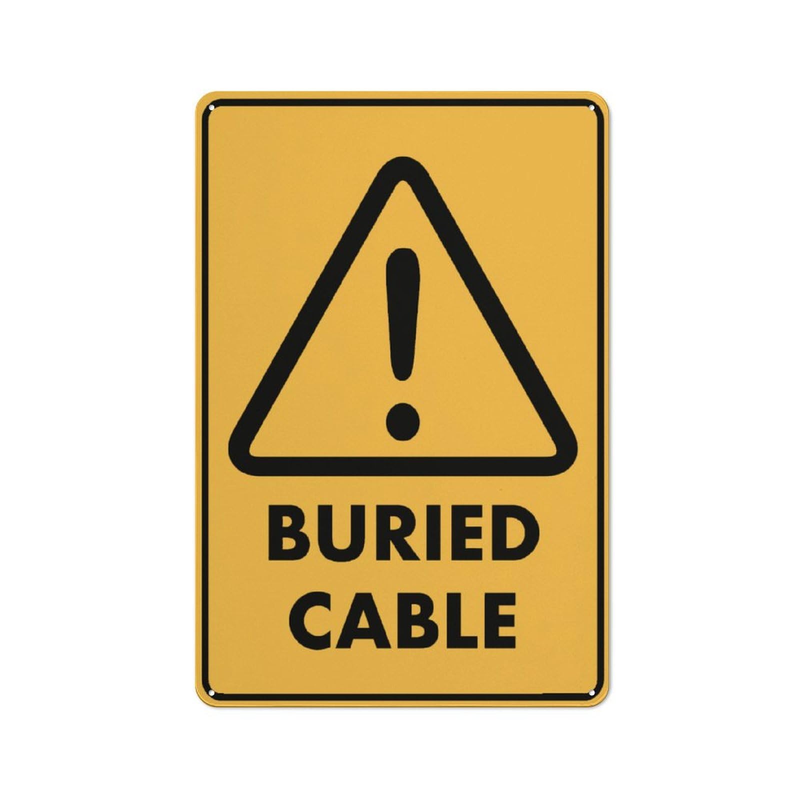 Caution Buried Cable Sign Metal Signs 12X8 Inch Rust Free Aluminum,Uv Ink Printing,Durable/Weatherproof Outdoor For Home