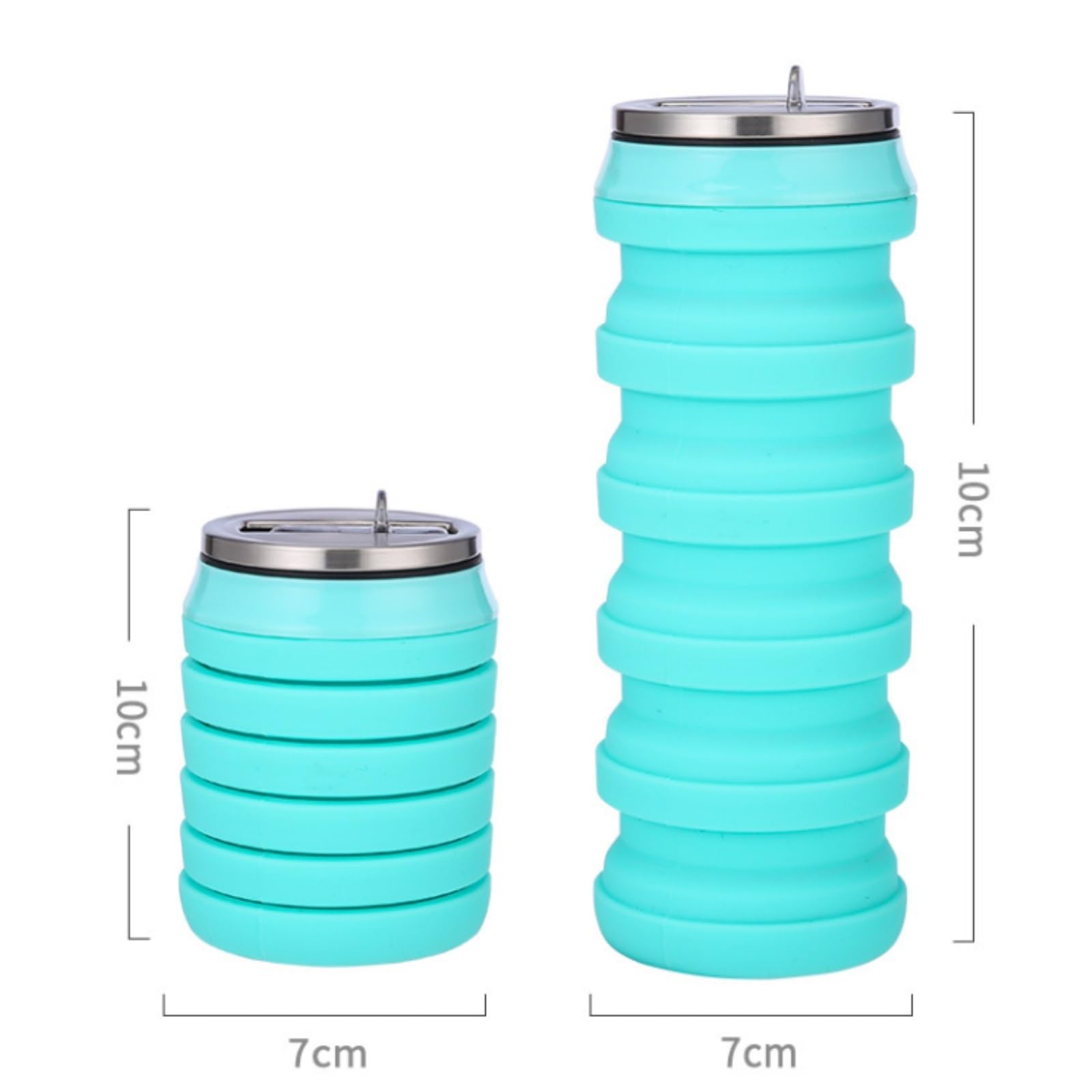 Trinkflasche Wasserflasche Faltbarer Silikon-Wasserbecher For Den Außenbereich, Kreative Dosen-förmige Teleskop-Wasserflasche Trinkflasche Fitness(G)