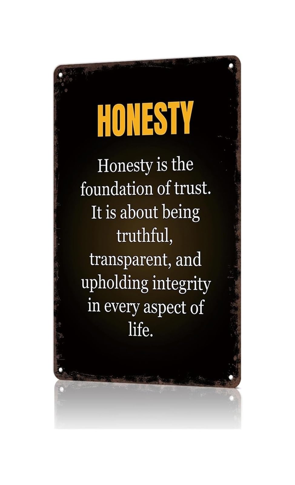 ZDVHOMCB Classic Honesty Definition Metal Plaque Humorous Meaning Artwork Distressed Finish For Bedroom Den 8 X 12 inch