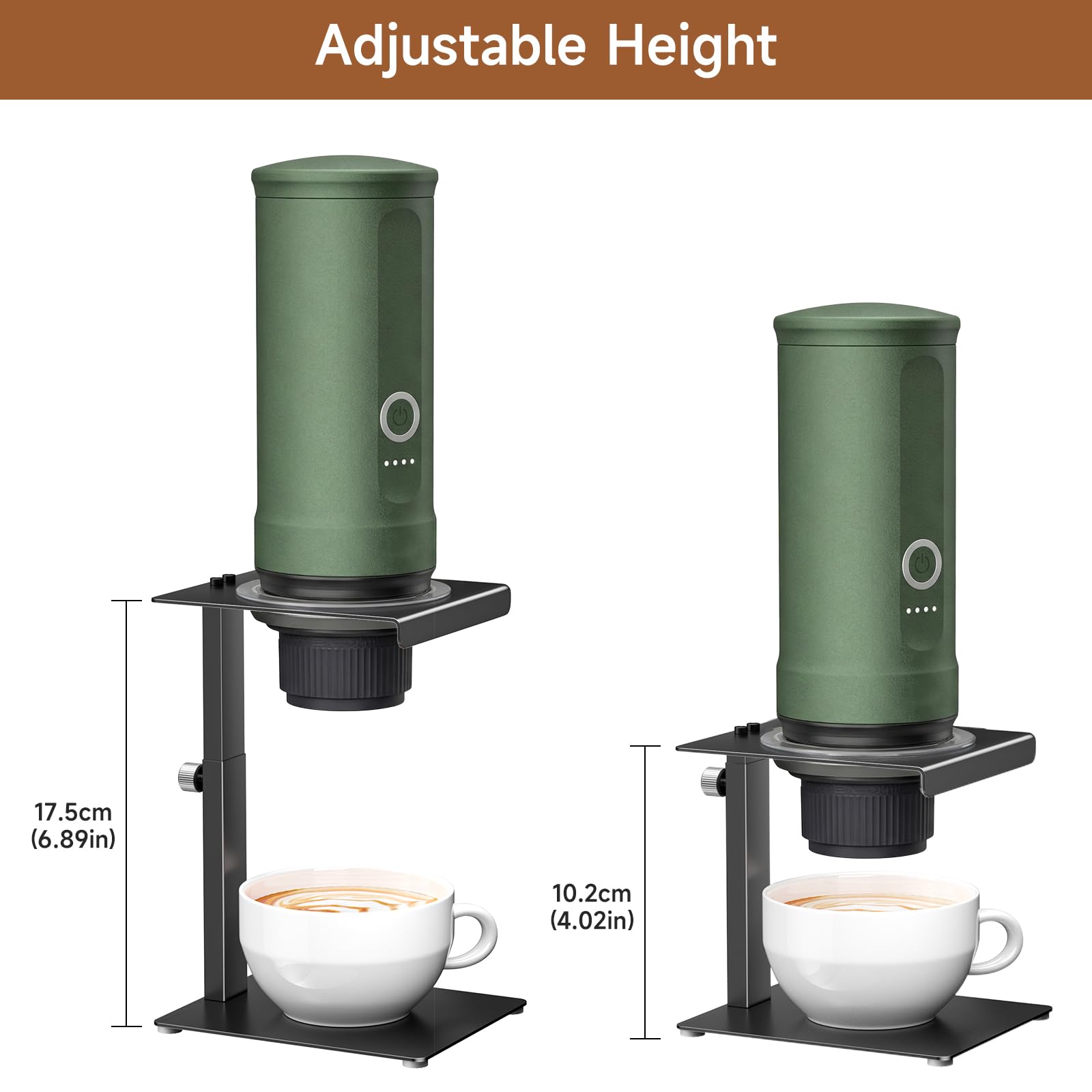 Universal Ständer für tragbare kaffeemaschinen,höhenverstellbarer Pour-Over-Halter für Espresso, Kaffee zubehör für Camping, Zuhause,Hause, Büro(Schwarz)