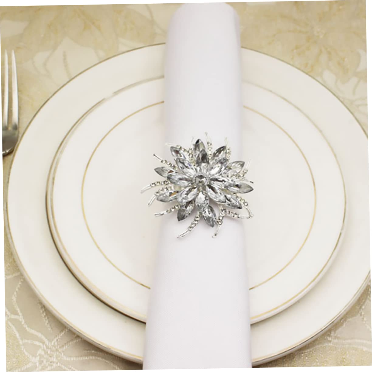 ABOOFAN 2sätze Lotus-Form Weihnachts-Rhinestone Serviettenringe Napkin Buckles Für Hochzeiten Und Dekorative Tischaccessoires