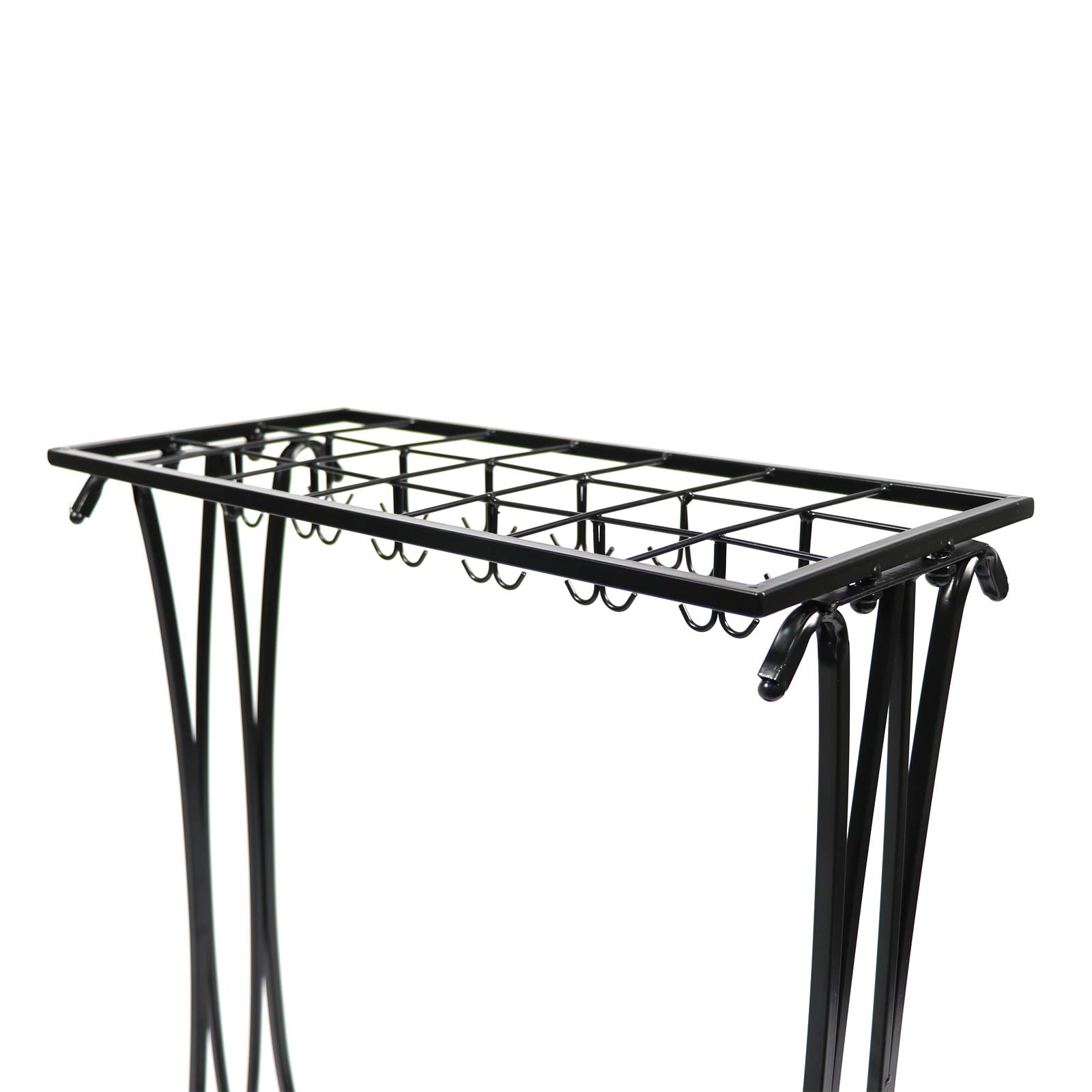 Metall Schirmständer Gehstockhalter mit einem freien Boden Regenwasser-Leckschale (Schwarz, 70 x 50 x 24 cm)