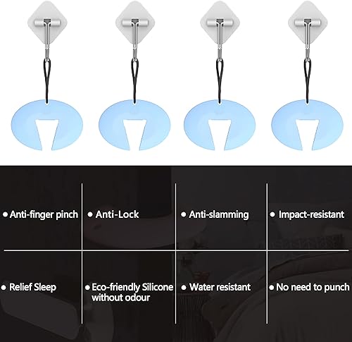 Miniatura 7 de Protector de Puerta Antipellizcos y Tapón Antigolpe de Puerta, Protector de Dedos de Puerta de Silicona Duradera, Previene Lesiones por Pellizcos