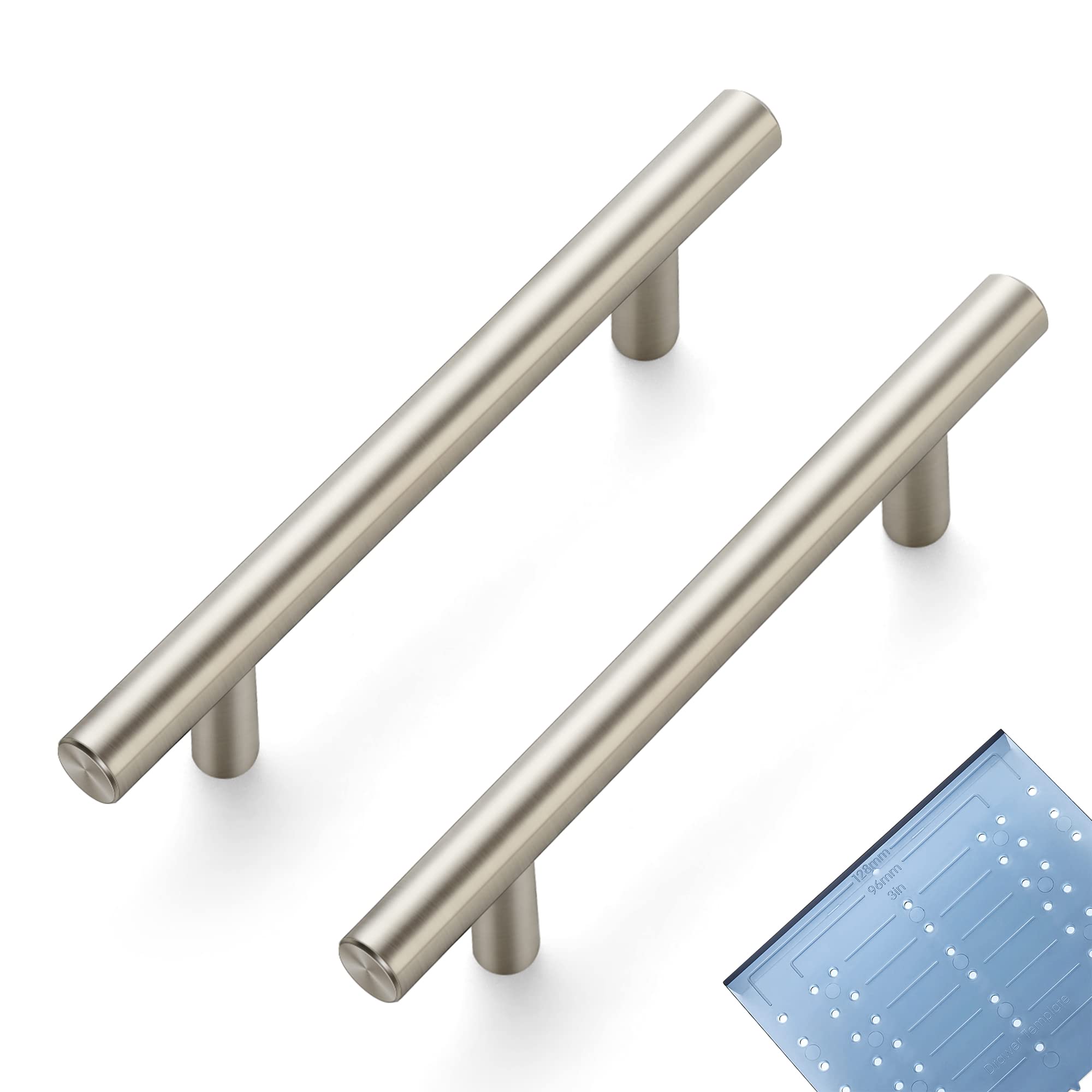 Ravinte 30 Pack | 6'' Cabinet Pulls Brushed Nickel Stainless Steel Kitchen Drawer Pulls Cabinet Handles 6”Length, 3-3/4” Hole Center with Mounting