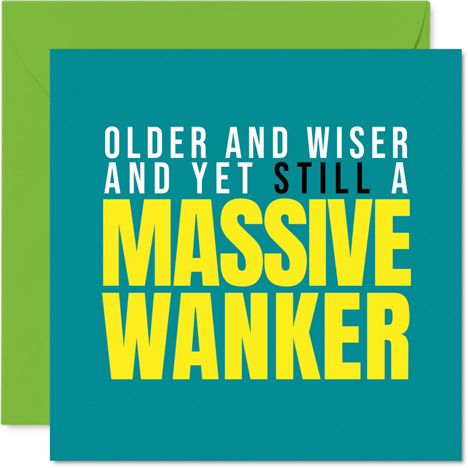 Rude Birthday Card for Men Women - Massive W*nker - Happy Birthday Card for Brother Sister Colleague, 145mm Bday Greeting Cards