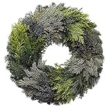 Adventskranz echte Konifere D. 30cm halbrund gebunden undekoriert CreaFlor