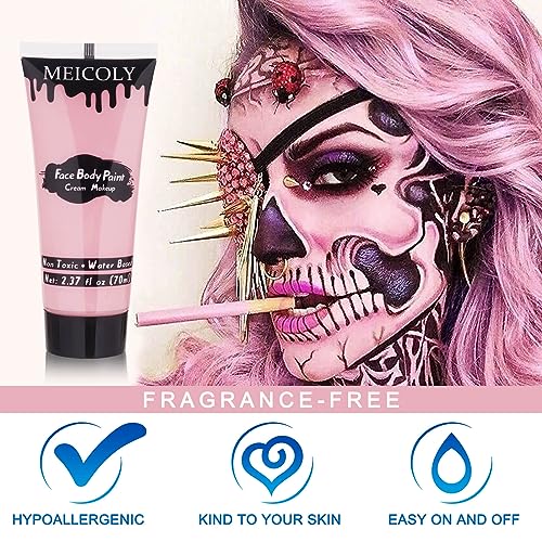 image for MEICOLY Light Pink Halloween Face Body Paint,2.37Oz Large Tube Water B