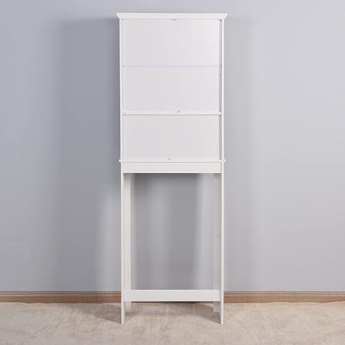 Miniatura 2 de DESIGNER97 Armario de almacenamiento de madera para baño, ahorra espacio sobre el inodoro con un estante ajustable de 23.62 x 7.72 x 67.32 pulgadas,