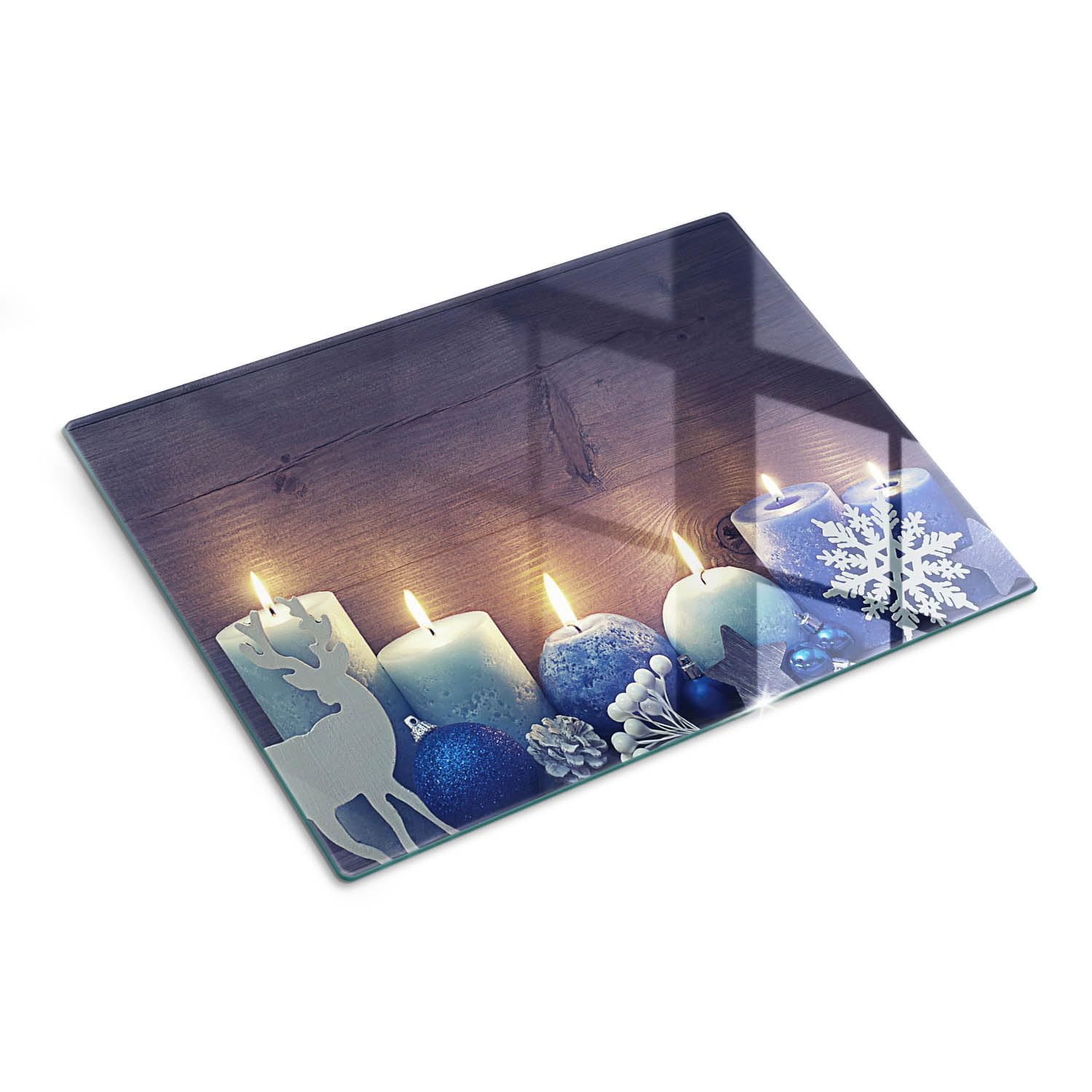 Tagliere e piastra di protezione in vetro 40x30 cm Decorazioni natalizie