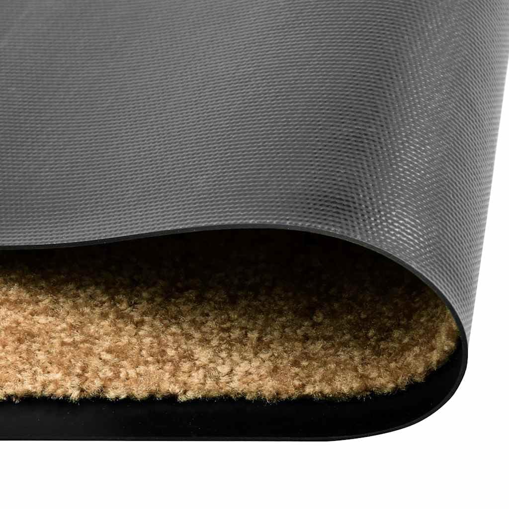 Felpudo lavable crema 60 x 90 cm | Soporte de PVC antideslizante, absorbente de 2,5 L/m², lavable a máquina, interior/exterior