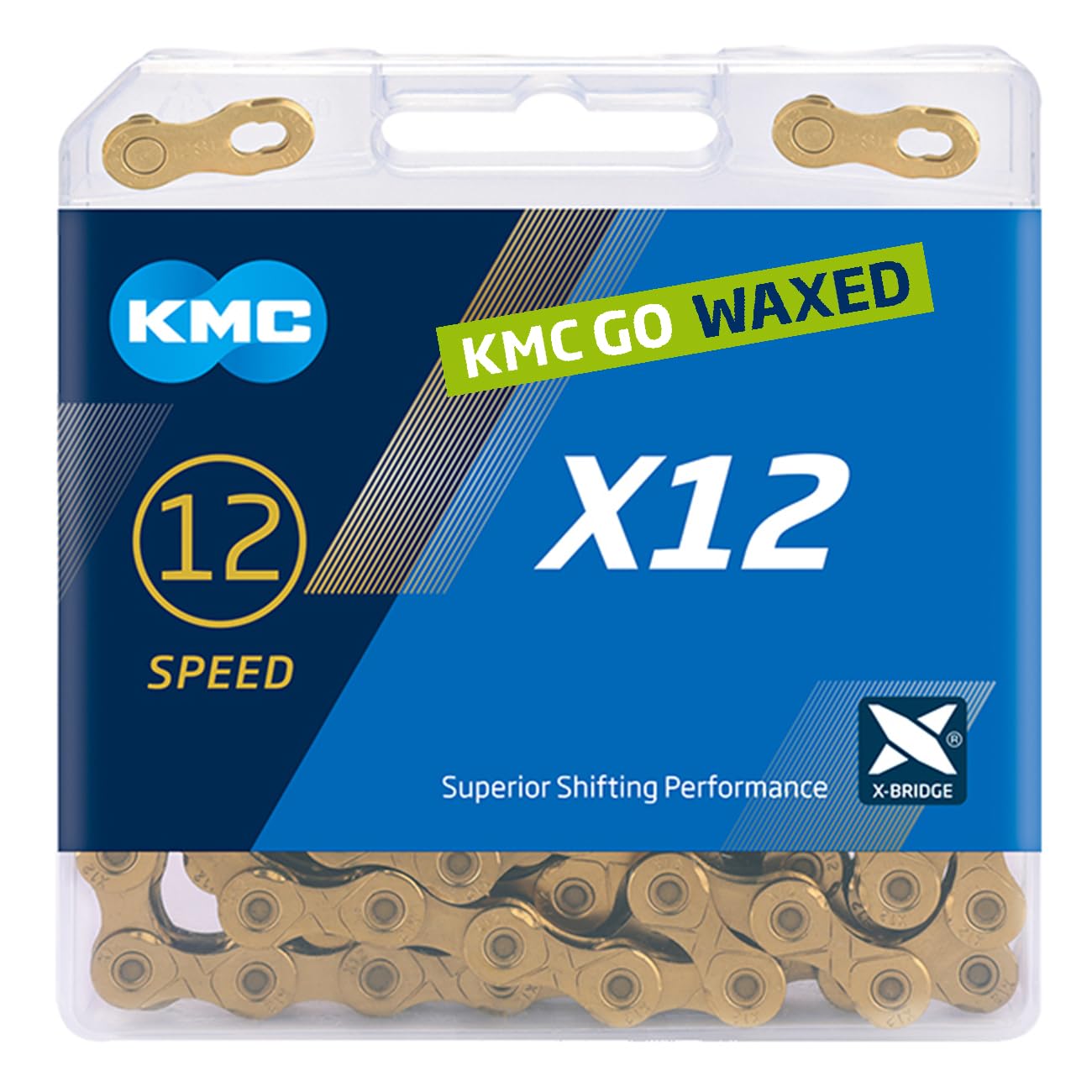 KMC X12 Waxed 12 Speed Chain, Ti-N Gold, 126 Link