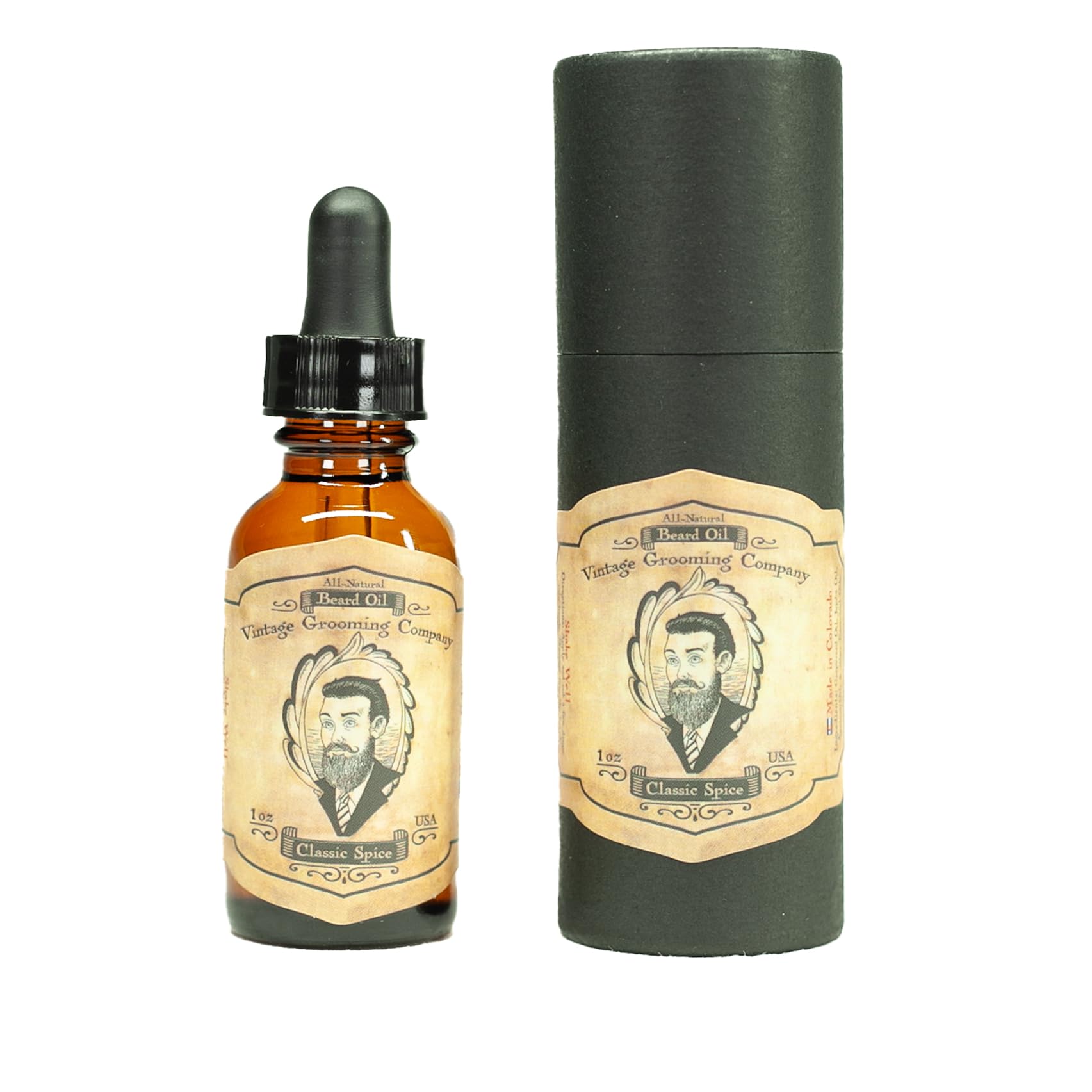 Classic Spice Beard Oil for Men – Lightweight Beard Conditioner & Softener for Dry, Itchy, Coarse Beards – Reduces Beard Flakes – Non-Greasy Oil with Grapeseed, Jojoba, Lemongrass & Cinnamon 1oz