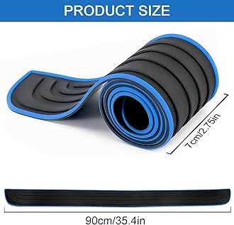 Esteopt Universal Car Rear Bumper Guard Protector - Anti-Scratch Rubber Cover Strip for Pickup Truck SUV (36" x 2.7") (Blue)