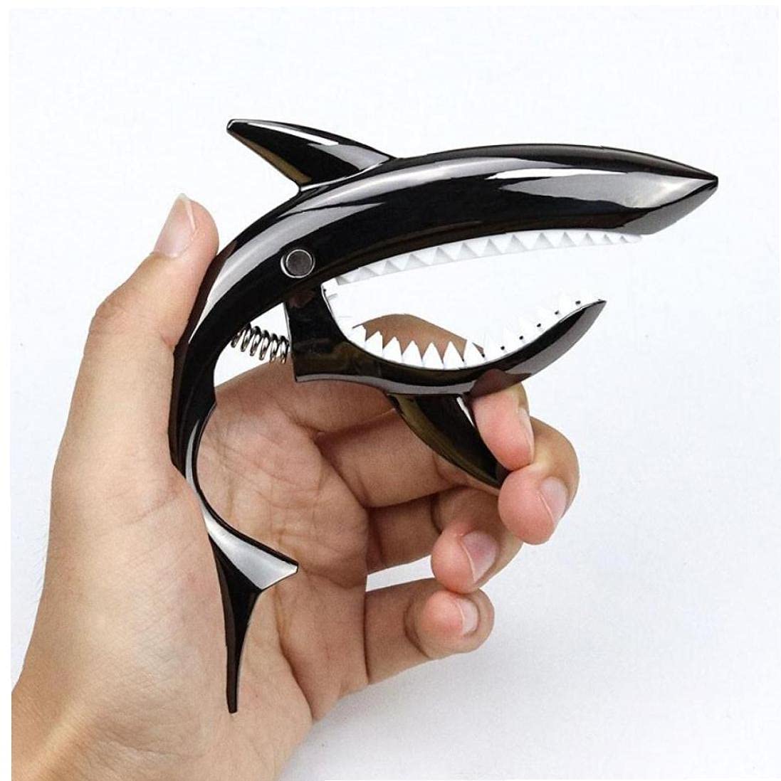 Black)Guitar Capo Zinc Alloy Shark Capo for Acoustic and Electric