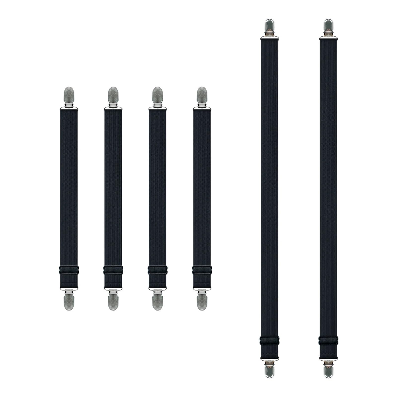 PFMSAAF bed sheet clips Bed Sheet Suspenders Adjustable Holder Straps Fasteners Heavy Duty Grippers for Mattress 30-55cm for bed(White Set)