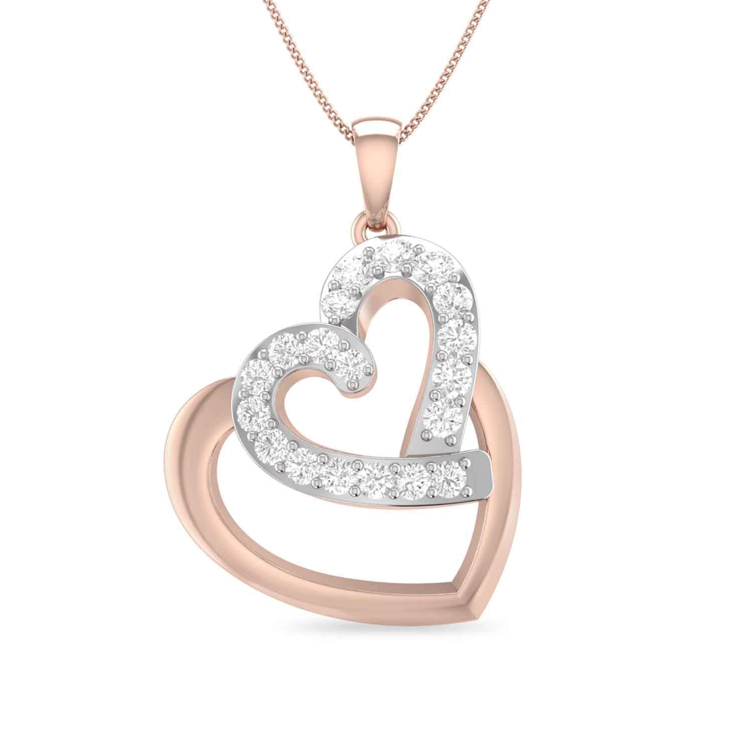 Aucent by PC Jeweller The Olfa Heart 18KT Yellow Gold and Diamond Pendant-image-47