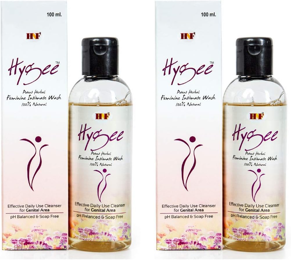 HYGEE Intimate Wash for Women 100% Natural and Herbal pH Balance Women Intimate Hygiene Wash Daily Care with Aloe Vera, Lodhra & Fitkari (Pack of 2)