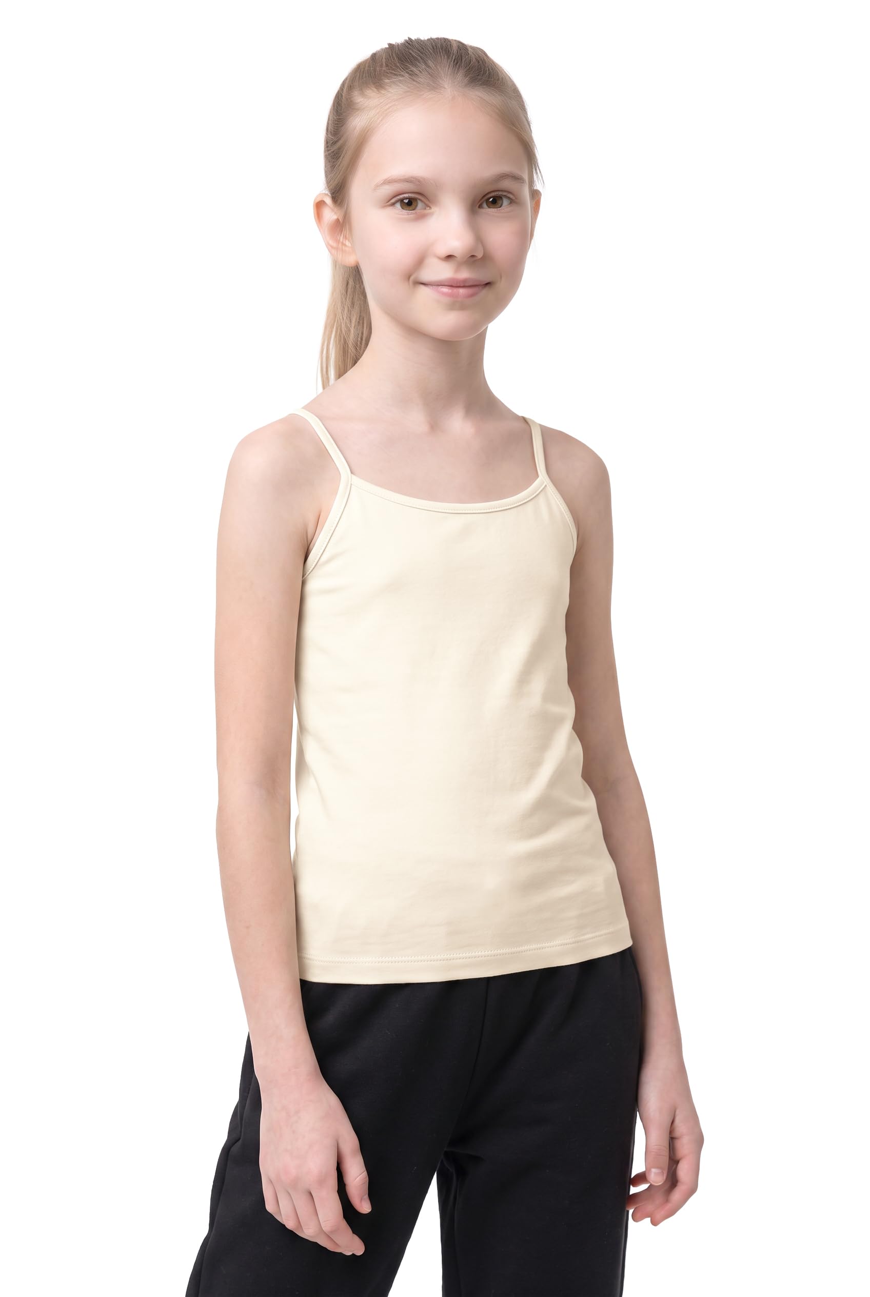 Kurve Girl’s Sleeveless Tank Top – Stretch Undershirts Cami Camisole, UV Protective Fabric, Rated UPF 50+ (Made in USA)
