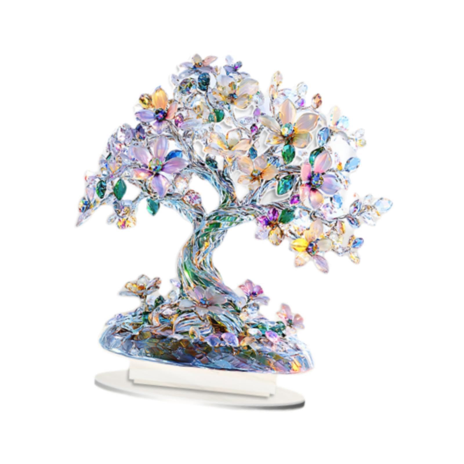 CYDZSRA Distinctive Acrylic Tree of Life Figurine Gift Gorgeous Centerpiece Home and Office Spaces Sturdy and Not Easy to Break Home Decoration Artwork