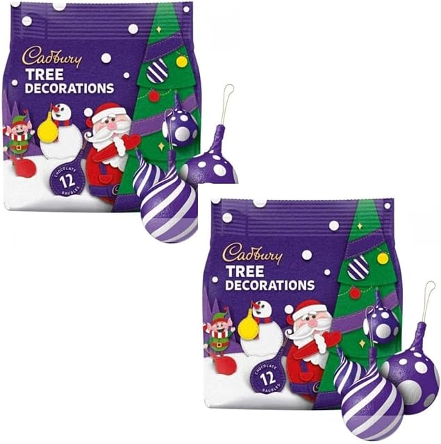 24 Cadbury Milk Chocolate Tree Decorations - Bag 72g x 2- Christmas 2022