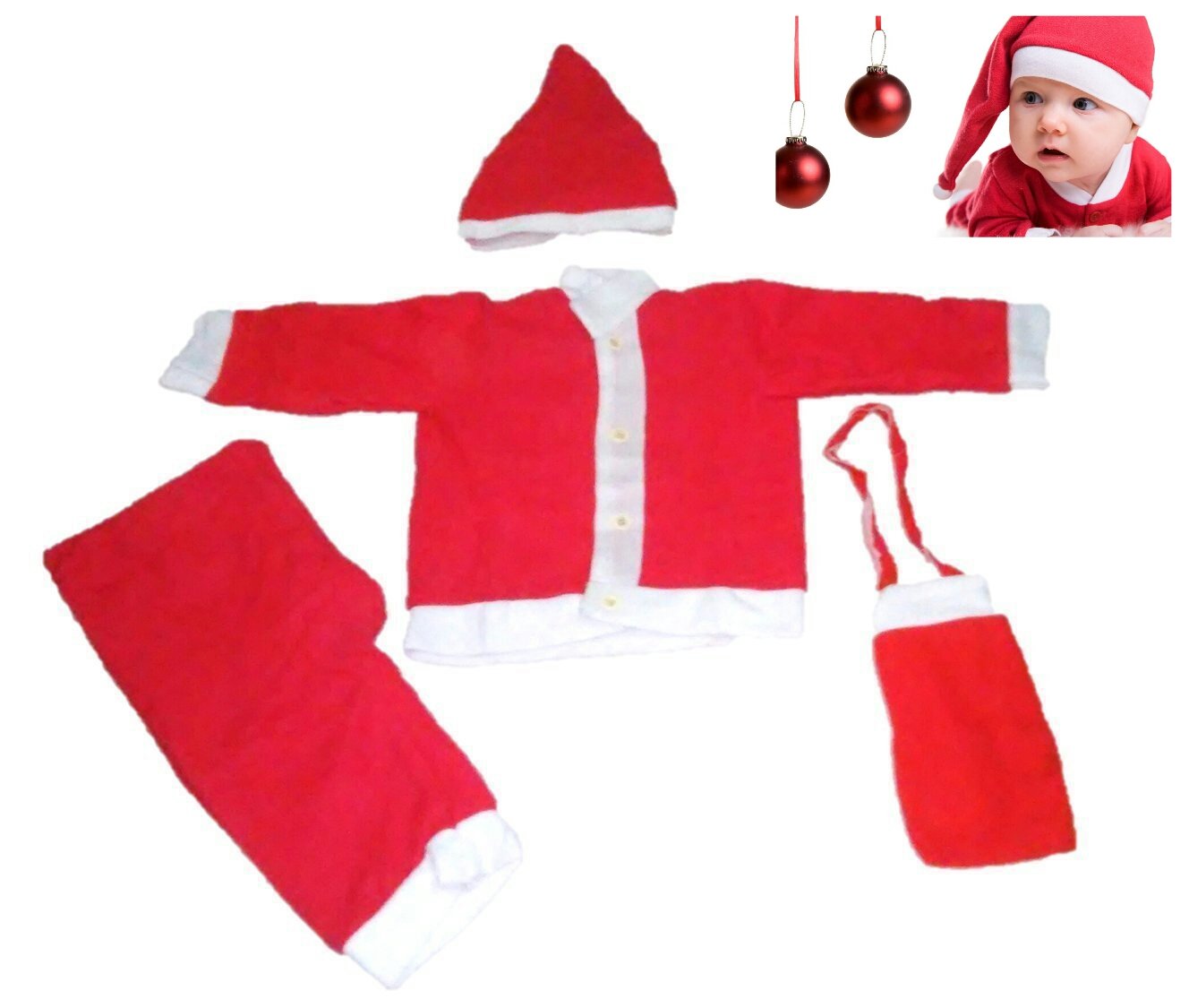 Jiada Synthetic Santa Claus Dress Costume (Red, 0-1 Years) (B01MFGS0MU) Amazon Price History, Amazon Price Tracker