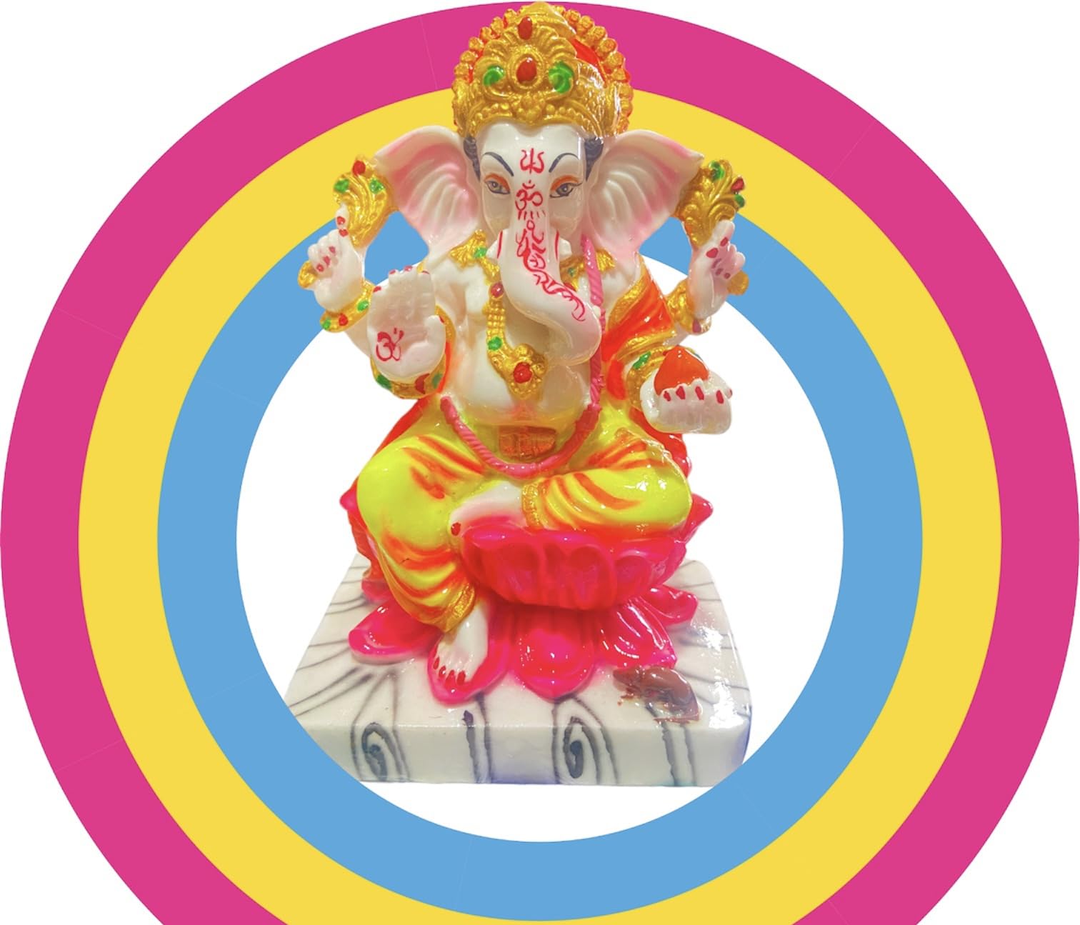 STARDOM MART Lord Marble White Ganesh ji Murti Ganesha Ganpati Maharaj Murti Statue for Pooja Room Idol 6.5 Inch 2
