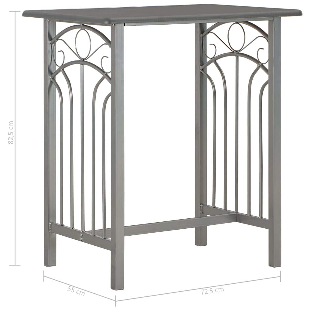 Kitchen Table 3 Piece Dining Set Wood And Steel Table With Bar Stools ...