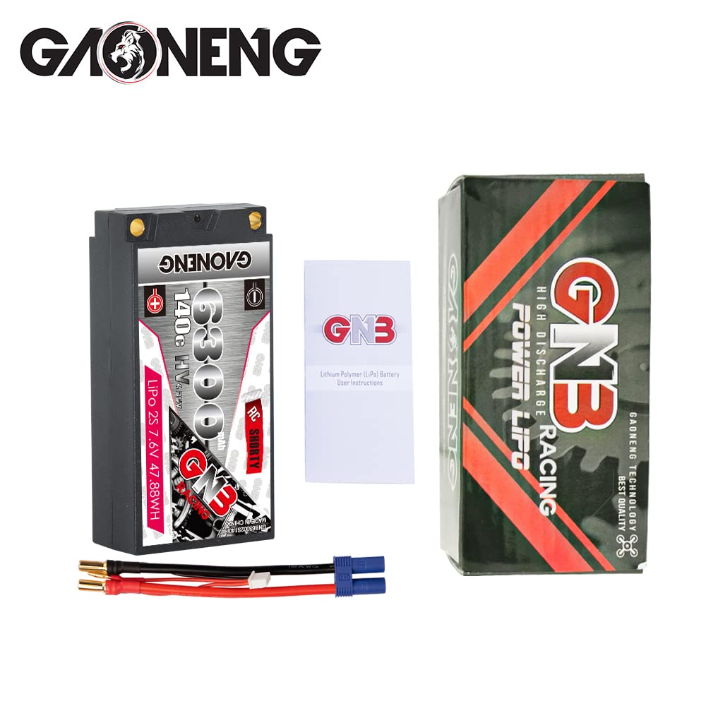 Amazon.com: GAONENG GNB 6300MAH 2S HV 7.6V 140C Short Shorty Pack 5.0mm  Bullet Hard Case RC LiPo Battery 1:10 1:12 Scale RC Race Car LiHV : Toys &  Games