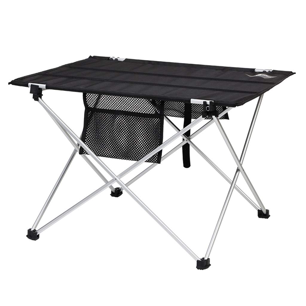 Tavolo pieghevole da campeggio Tavolo da picnic portatile pieghevole in lega di alluminio con gambe in alluminio Piano arrotolabile Strato in rete per tavoli pieghevoli da campeggio/banchetti Facile