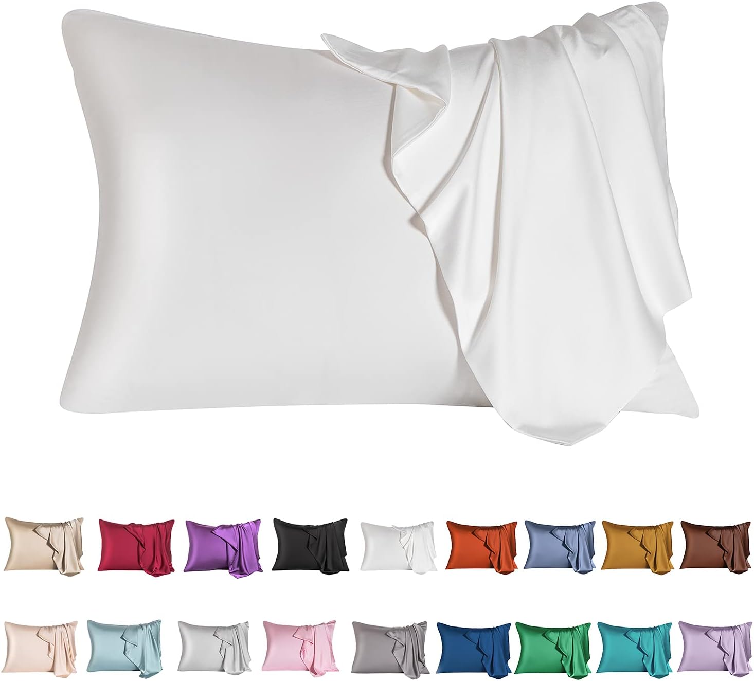 Mulberry Silk Pillowcase for Hair and Skin,King Size Cooling Pillow