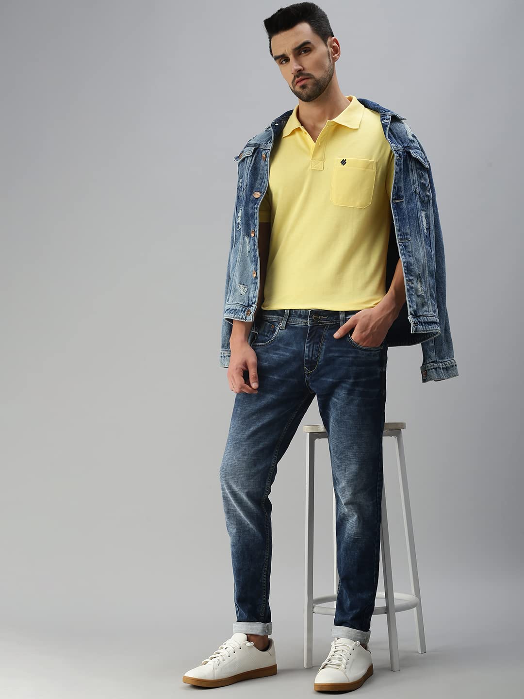 ONN Men's Solid Regular Fit Polo NC432_LMN_1PC_Lemon_XL - Image 5 thumbnail