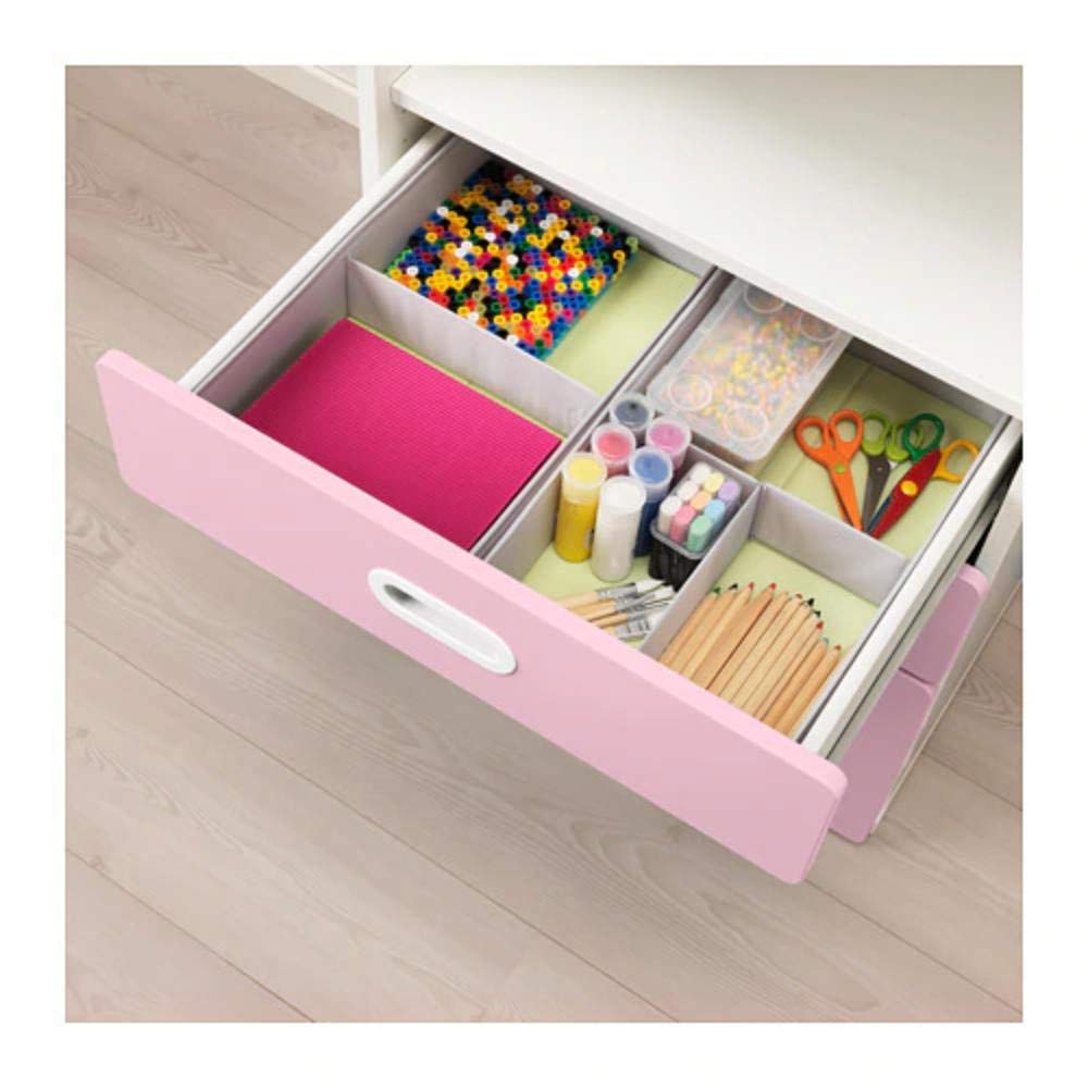 Ikea STUVA/FRITIDS Bookcase with Drawers, White, Light Pink, 128