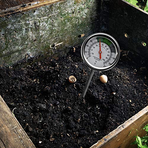 Long Stem Compost Soil Thermometer - Fast Response Stainless Steel 16 Inch - Fahrenheit and Celsius - Includes Protective Sheath and Composting Guide Long Stem Compost Soil Thermometer - Fast Response Stainless Steel 16 Inch - Fahrenheit and Celsius - Includes Protective Sheath and Composting Guide