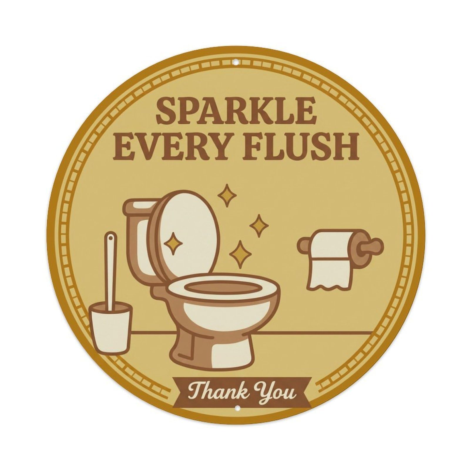 Toilet Clean Bathroom Reminder Sparkle Every Flush Metal Tin Sign