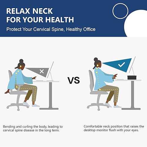 Miniatura 7 de FITUEYES - Soporte de monitor  Elevador de monitor de computadora de 2 niveles con estante de 21,3 pulgadas, soporte de escritorio de madera para