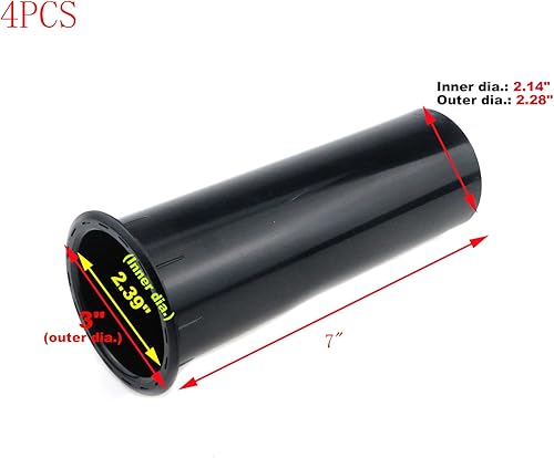 Miniatura 2 de Tubos de puerto de altavoz de 7 x 3 pulgadas de plástico ABS para gabinete, tubo de subwoofer, tubo de reflejo de graves y woofer, tubos de puerto