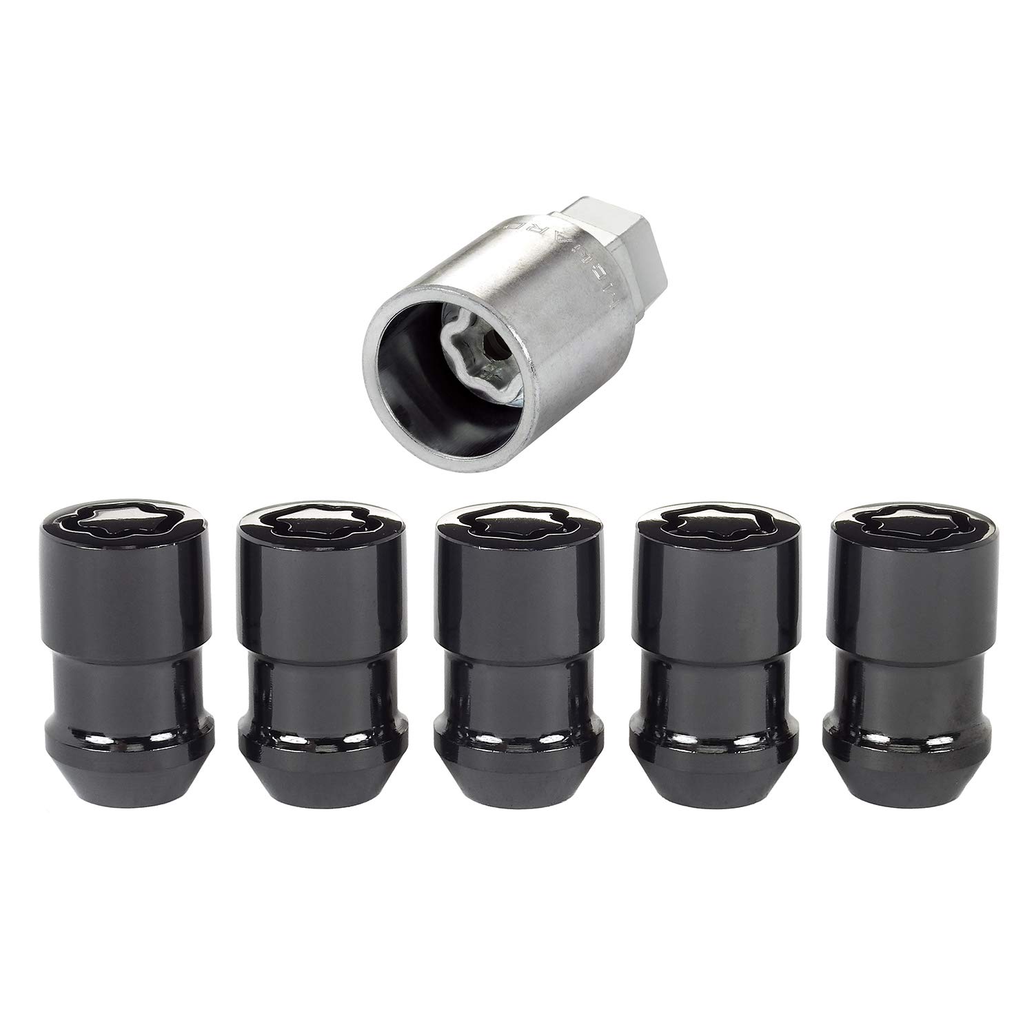 McGard 24548 Chrome/Black (1/2-20 Thread Size) Cone Seat Wheel Lock, (Set of 5)