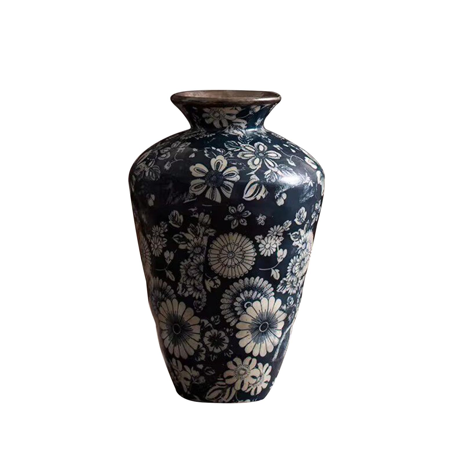 Vintage Decorative Vases, Unique Ceramic Vases, Ornaments for Living Room, Bedroom, Study Room, Bookcase, Entrance Hall, Floor(Size:13 * 13 * 21CM,Color:Blue A1)