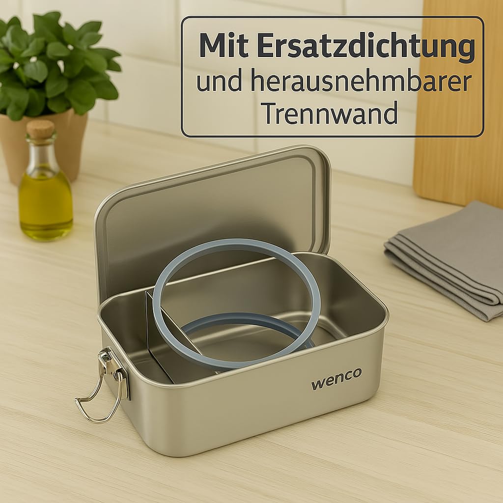 Boîte Bento Inox 2000ml WuGU - Anti Fuite Compartiments