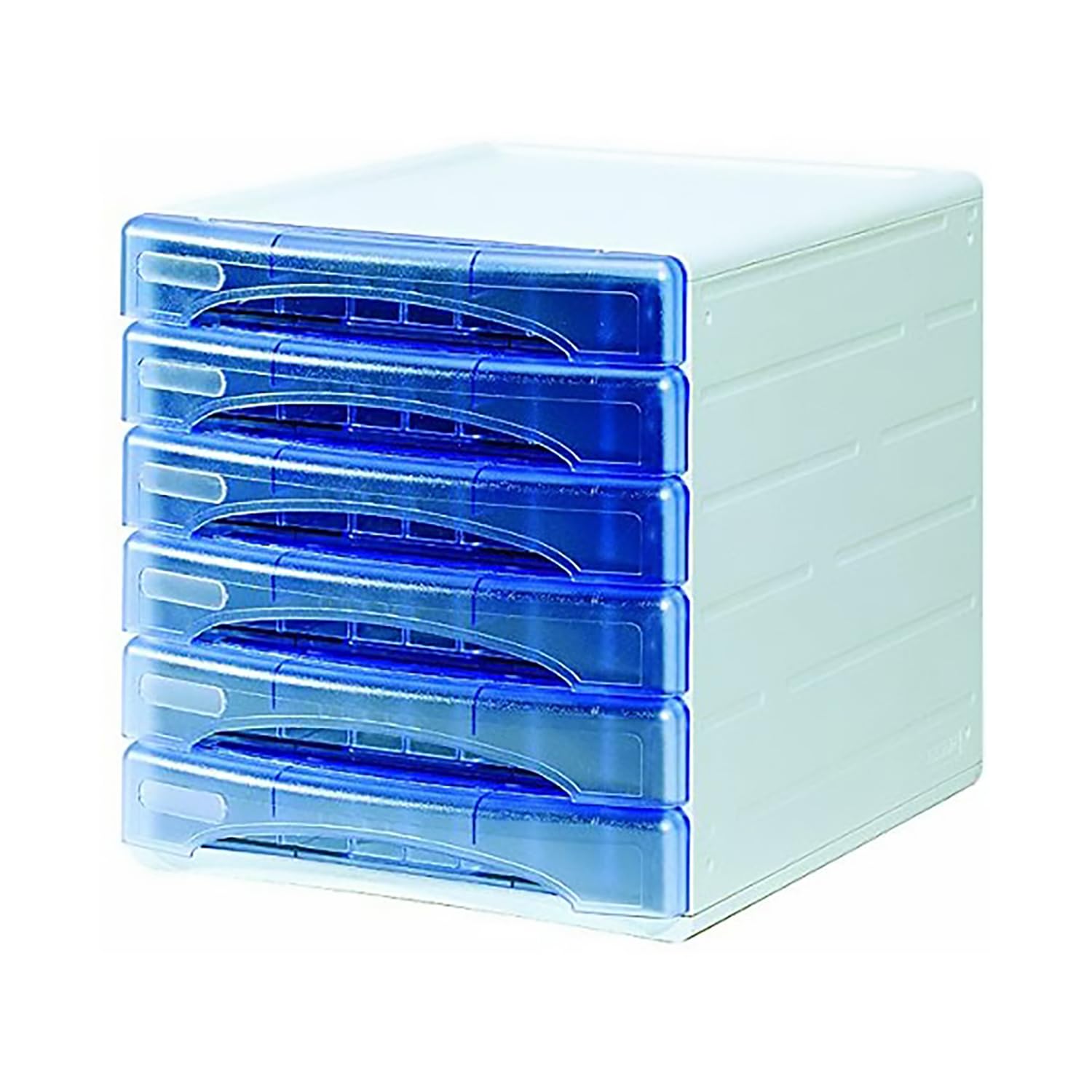 Arda TR13G6PBL Cassettiera, Azzurro/Trasparente