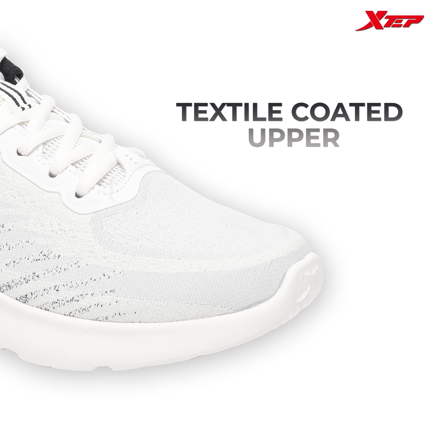 XTEP Men's White Black Mesh Layer Upper Comfort Running Shoes (6 UK) 2