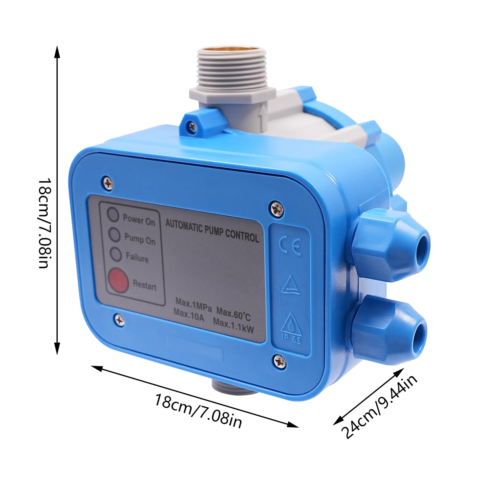 Pressostato per pompe dell'acqua, 10 bar, controllo elettronico della pompa per irrigazione da giardino, impianto idraulico domestico
