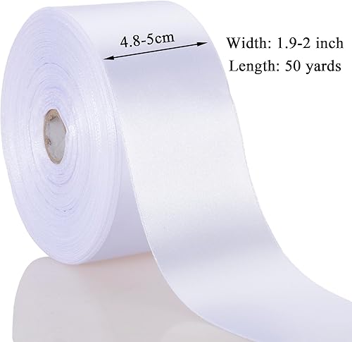 Vista 60 de Cinta de satén sólido azul real de 1 pulgada, cinta de tela artesanal de 50 yardas para envolver regalos, ramos florales, decoración de fiesta