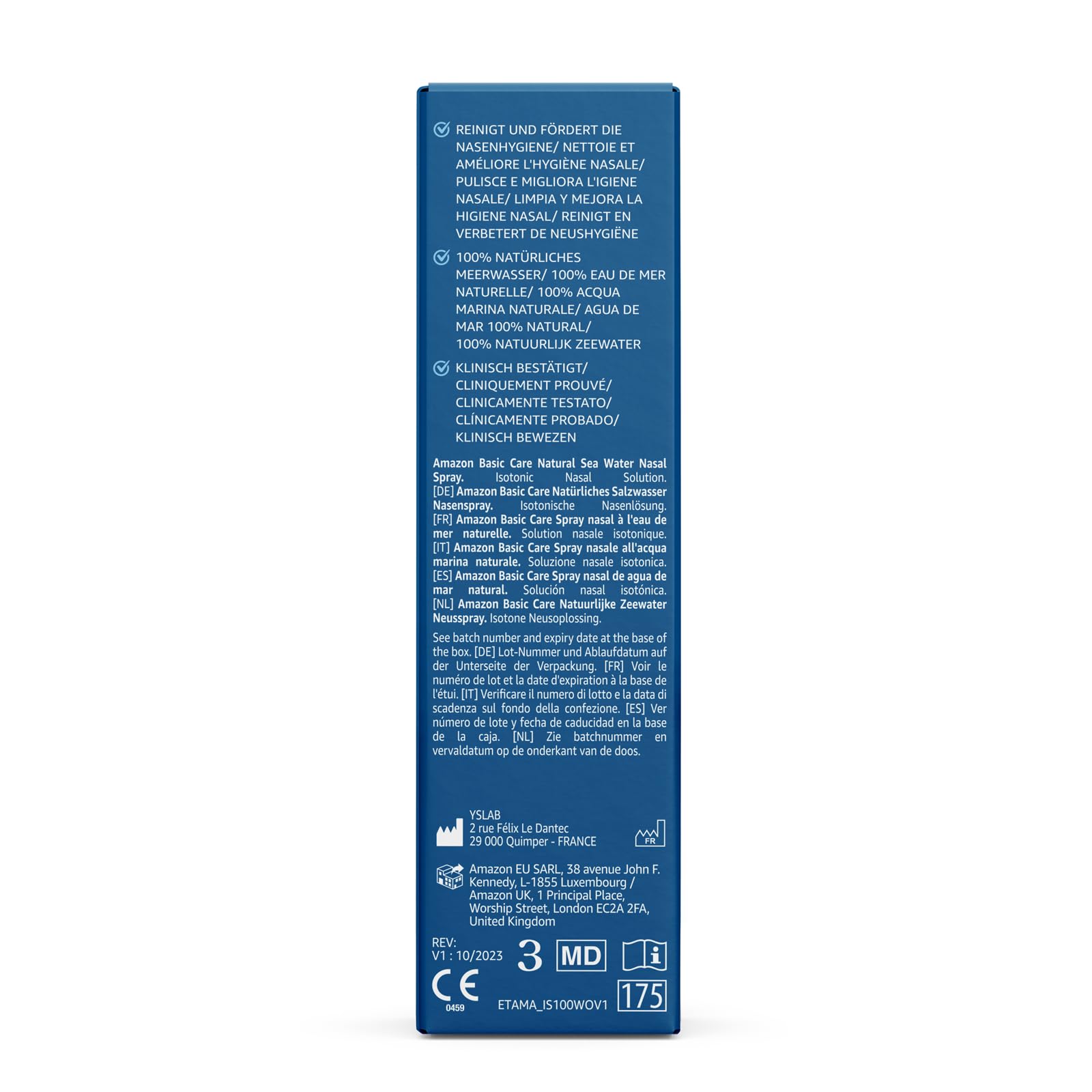 Amazon Basic Care - Spray Nasal à l'Eau de Mer Naturelle 100 ml