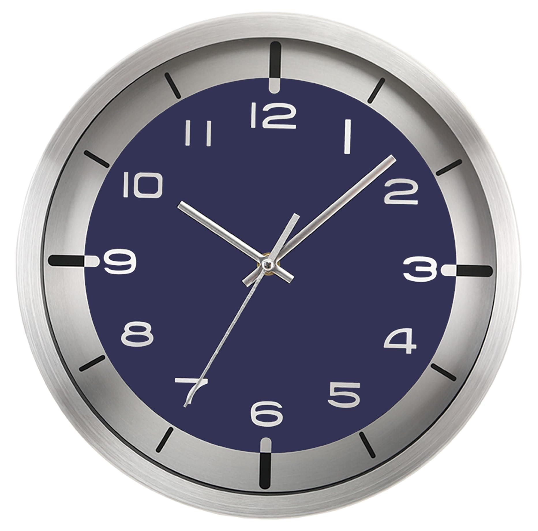 Horloge murale 30,5 cm bleue en métal pour décorer votre salon ou cuisine avec élégance