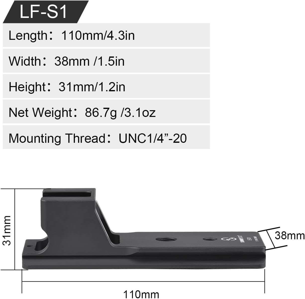 Sunwayfoto LF-S1 Replacement Foot Compatible with Sony FE 70-200mm f/2.8 GM OSS Lens Arca Compatible