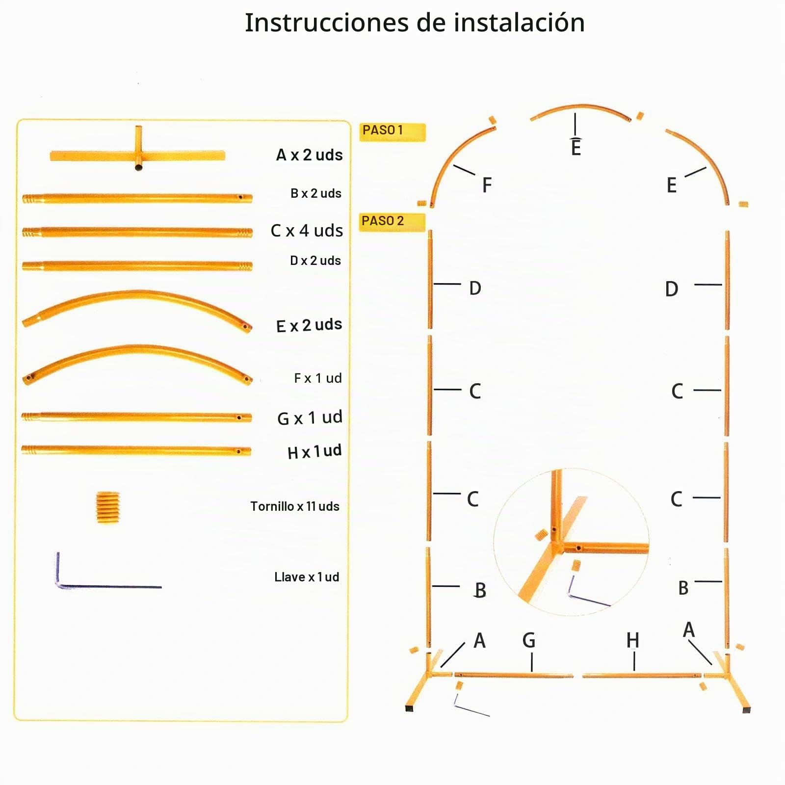 1,8 m de soporte de arco de boda, arcos de boda para fiestas, marco de boda dorado, soporte de arco de globos para novia, baby showers, decoración de fiesta de cumpleaños