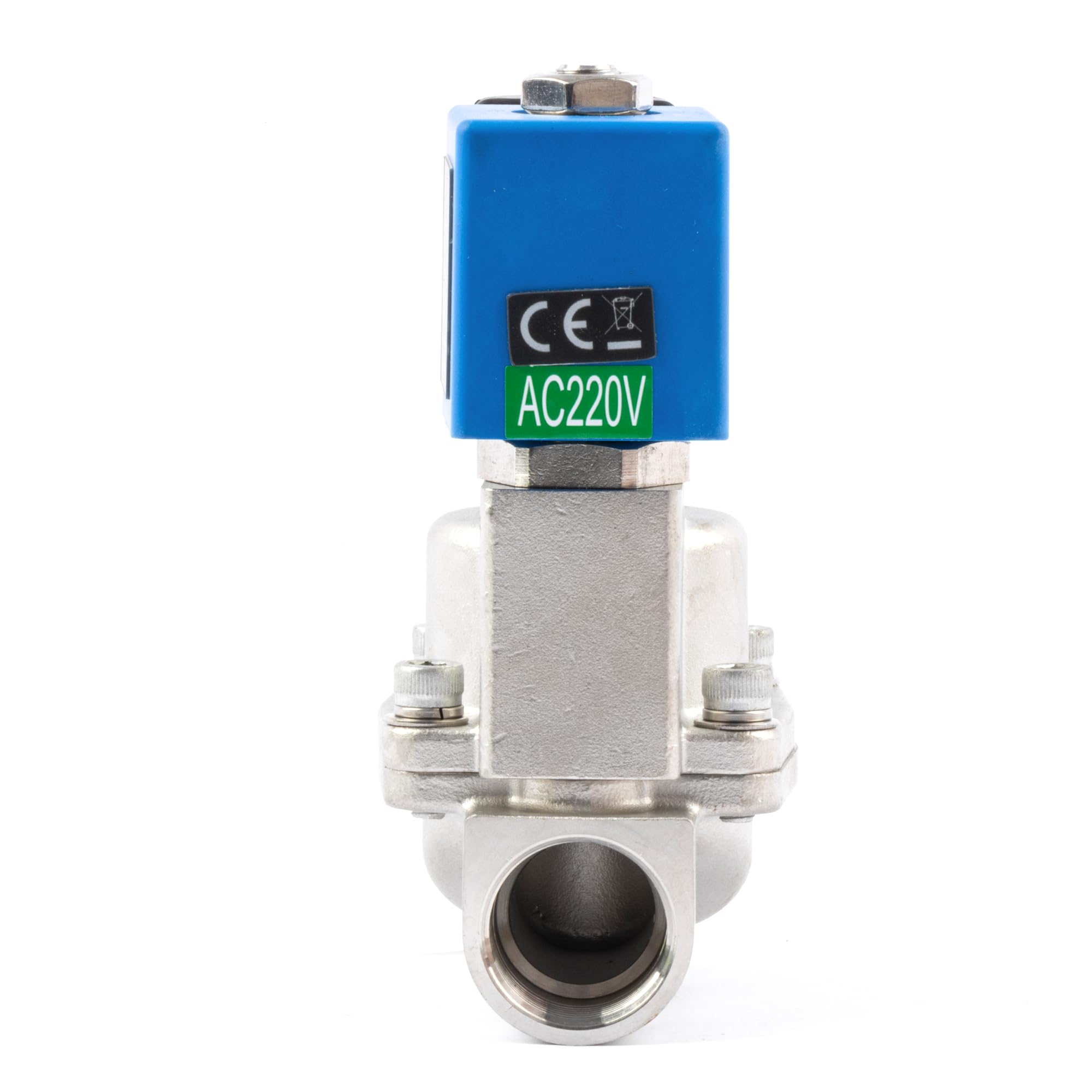 U.S. Solid Zawór elektromagnetyczny wysokiego ciśnienia 3/4" ze stali nierdzewnej – 220V AC, 100 bar, -60°C do 120°C, odporny na wysokie temperatury